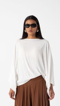 Echo Viscose Relaxed Style Top - White