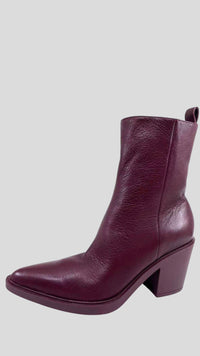 Lissbon Leather Boots With Rubber Sole - Burgundy