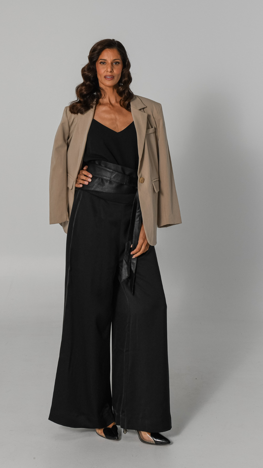 Maeve Satin Pants - Black