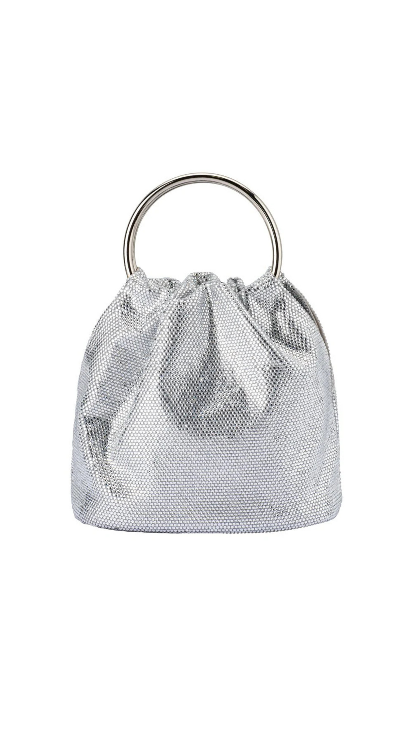 Olga Berg Mabel Crystal Top Handle - Silver