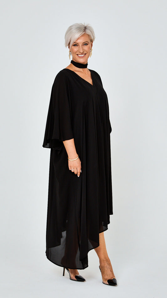 Harmony Chiffon Dress - Black