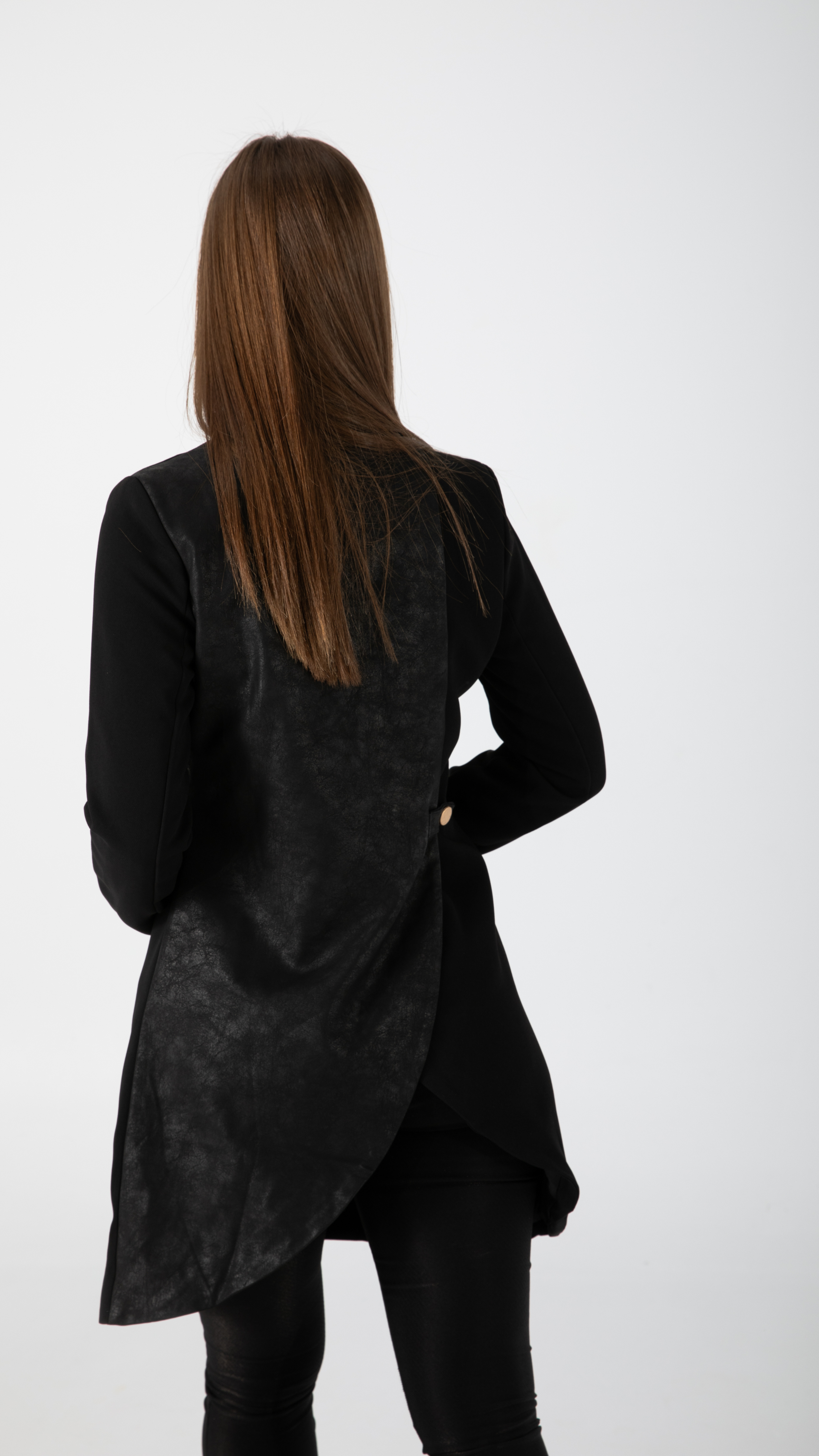 Vault Faux Leather Coat - Black