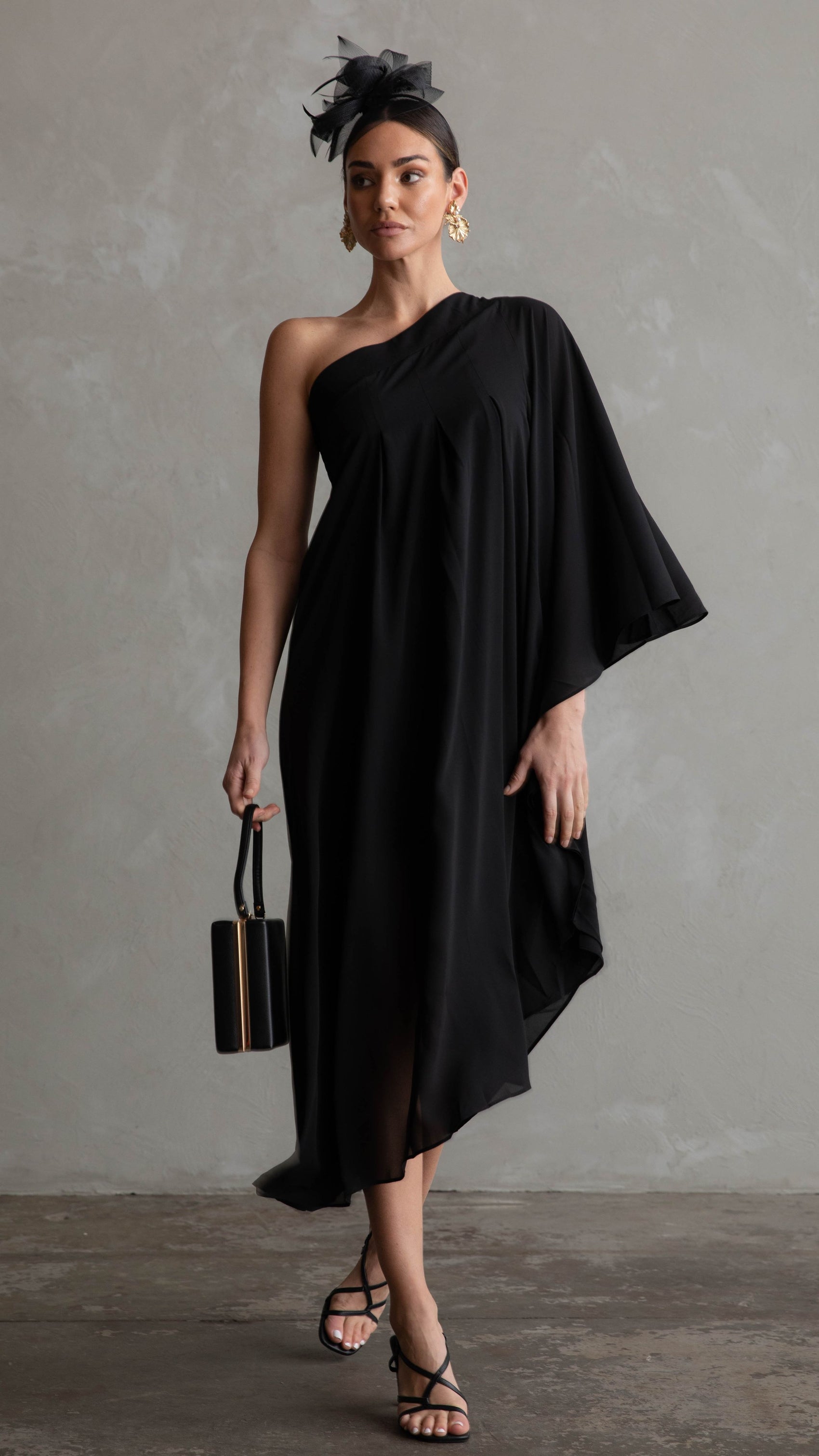 Hadassah Chiffon Dress - Black