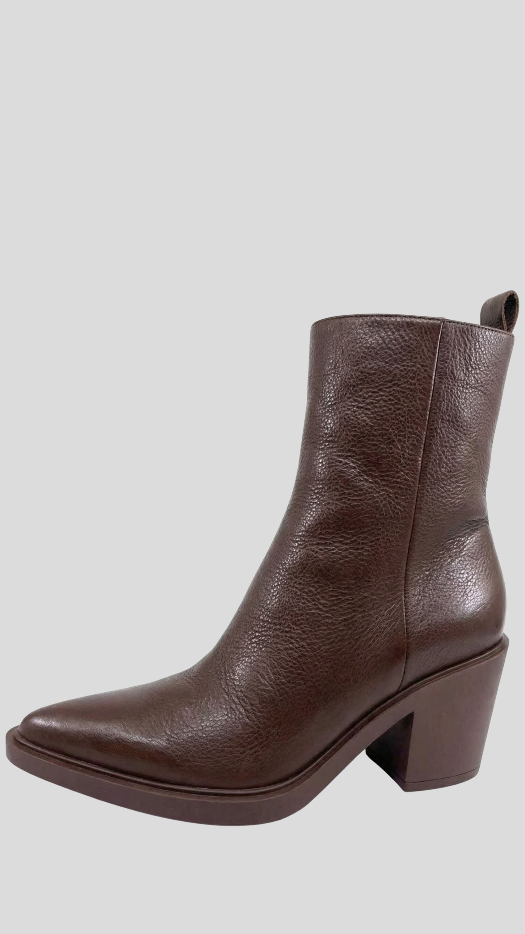 Lissbon Leather Boots With Rubber Sole - Chocolate