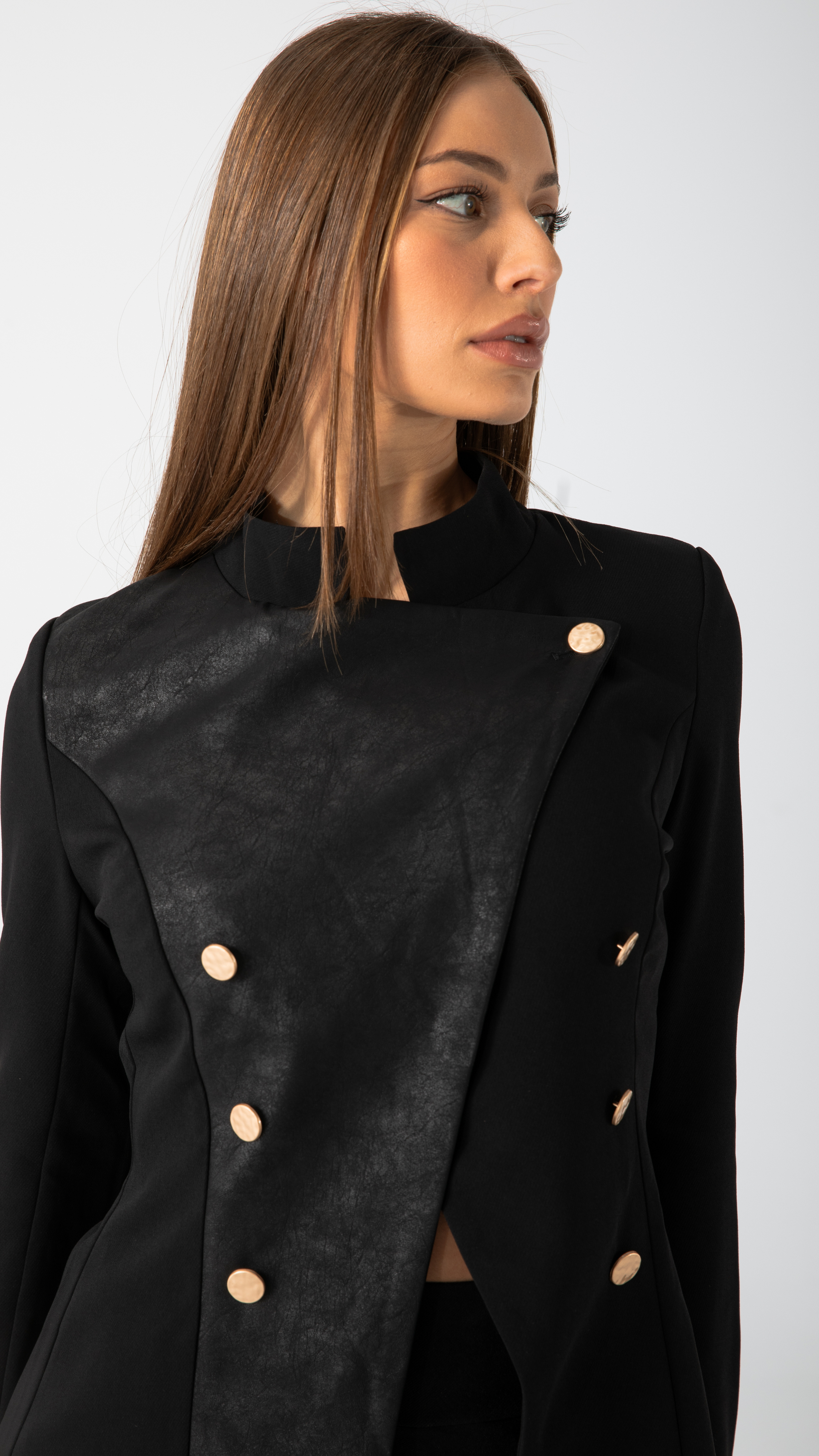 Vault Faux Leather Coat - Black