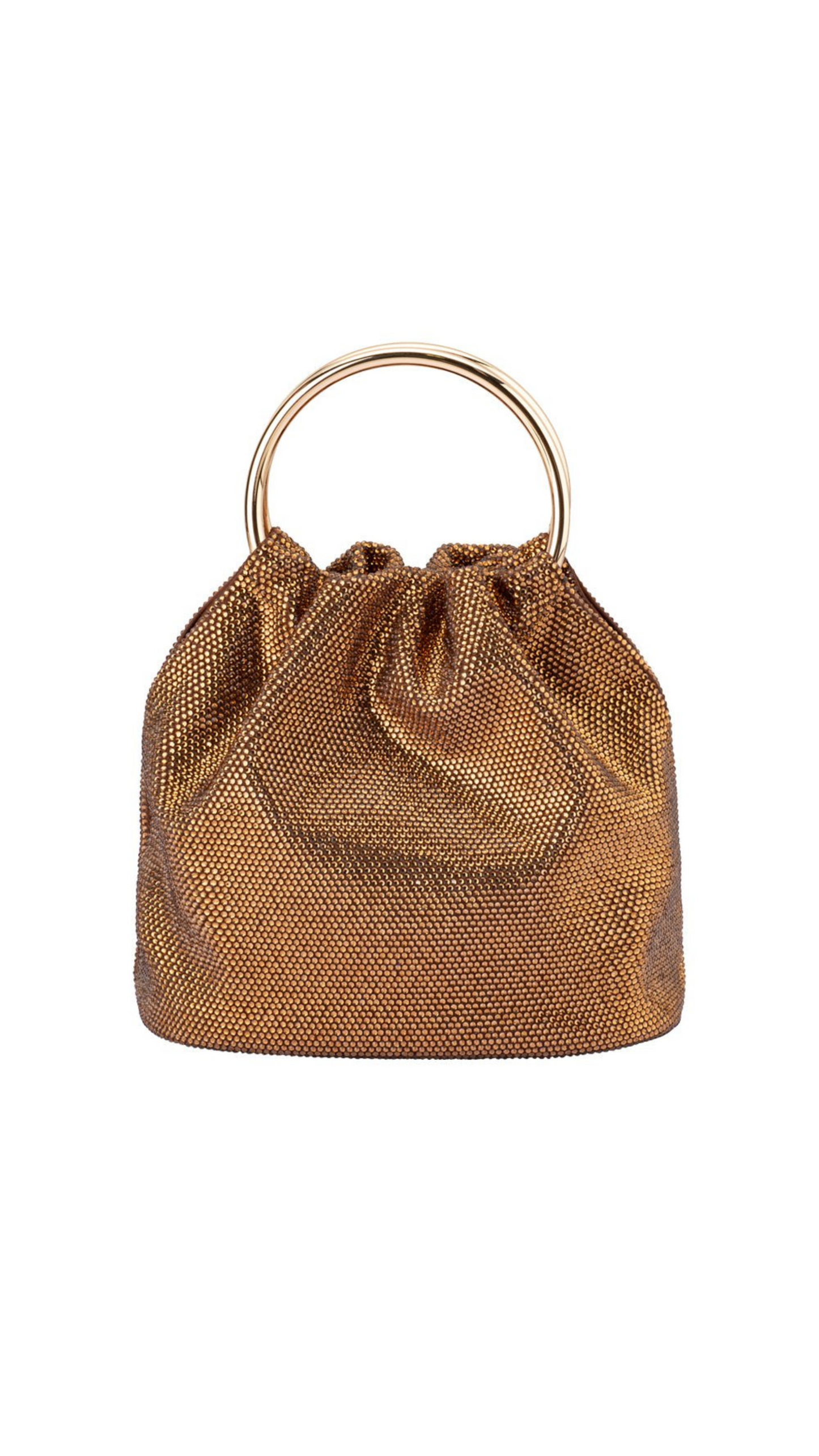 Olga Berg Mabel Black Crystal Top Handle - Copper