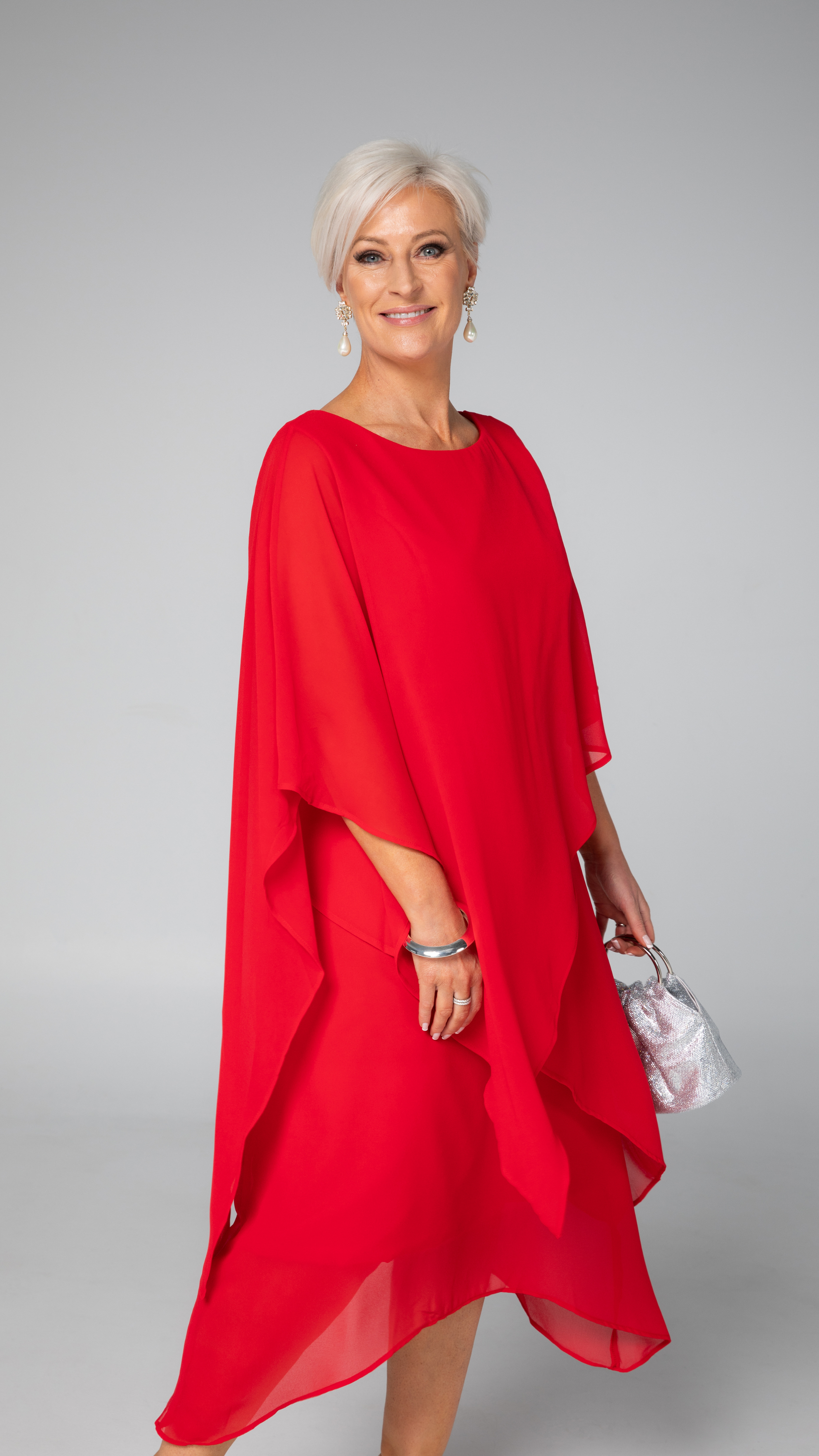Zaria Chiffon Events Dress - Red