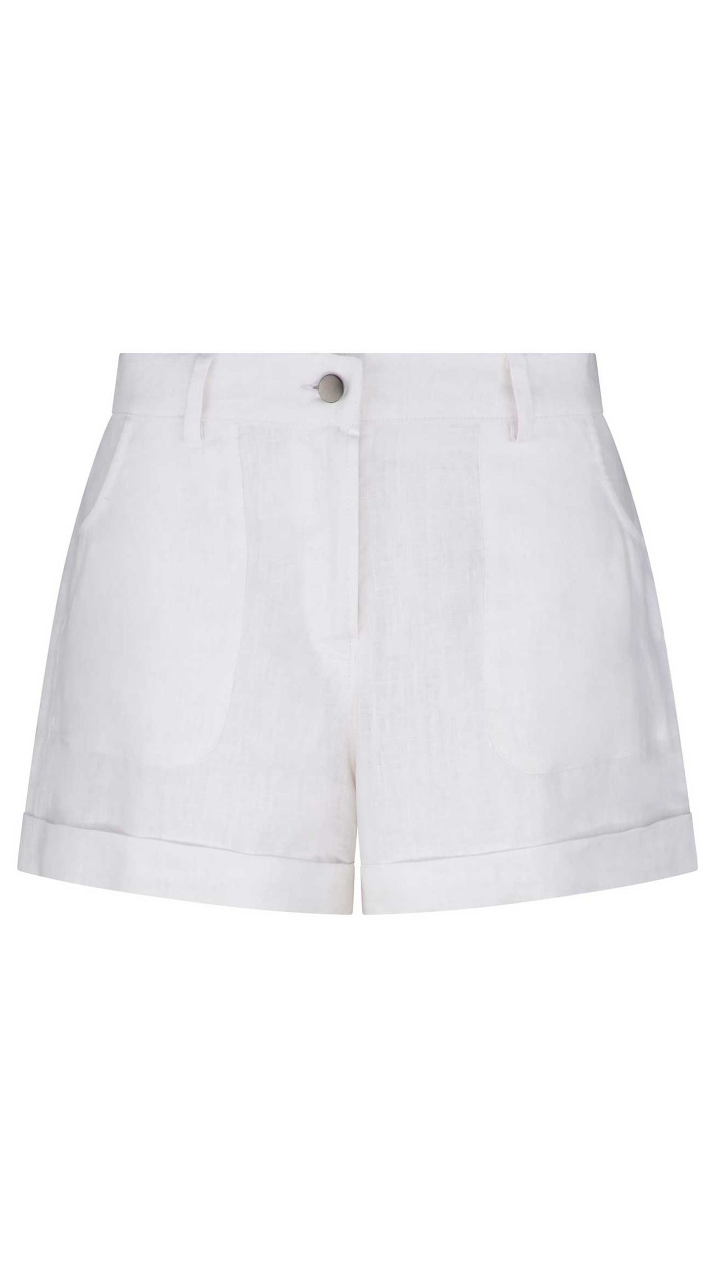 Carter European Flax Linen Shorts - White