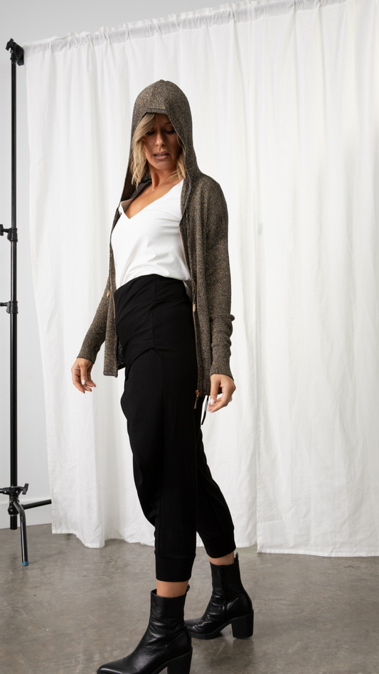 Charli Lightweight Crossover Pants - Black