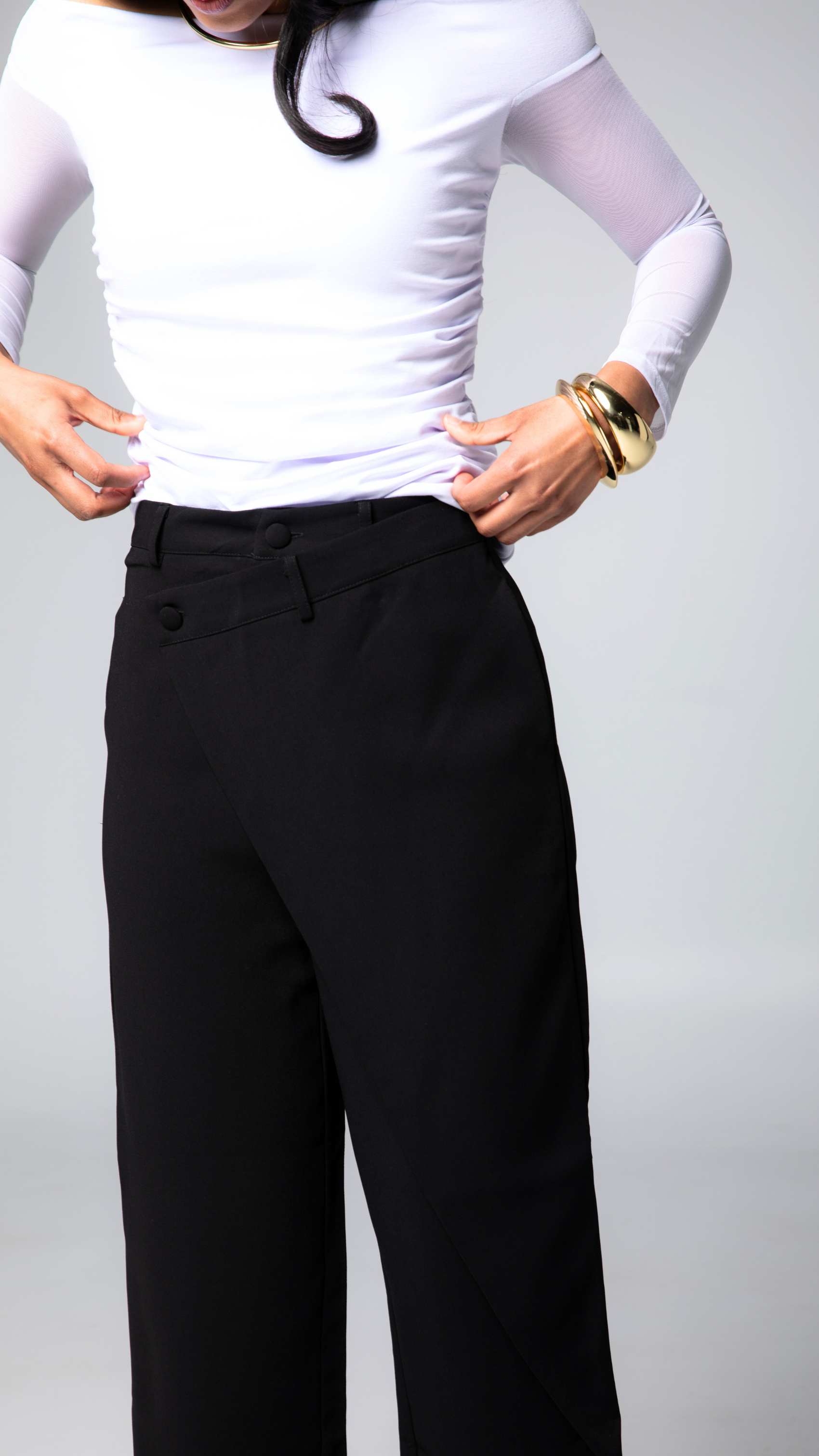 Oliver Structured Cross Pants - Black