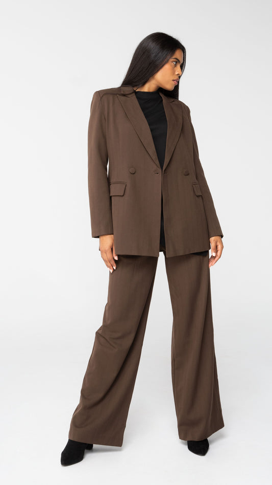 Midtown Longline Blazer - Chocolate